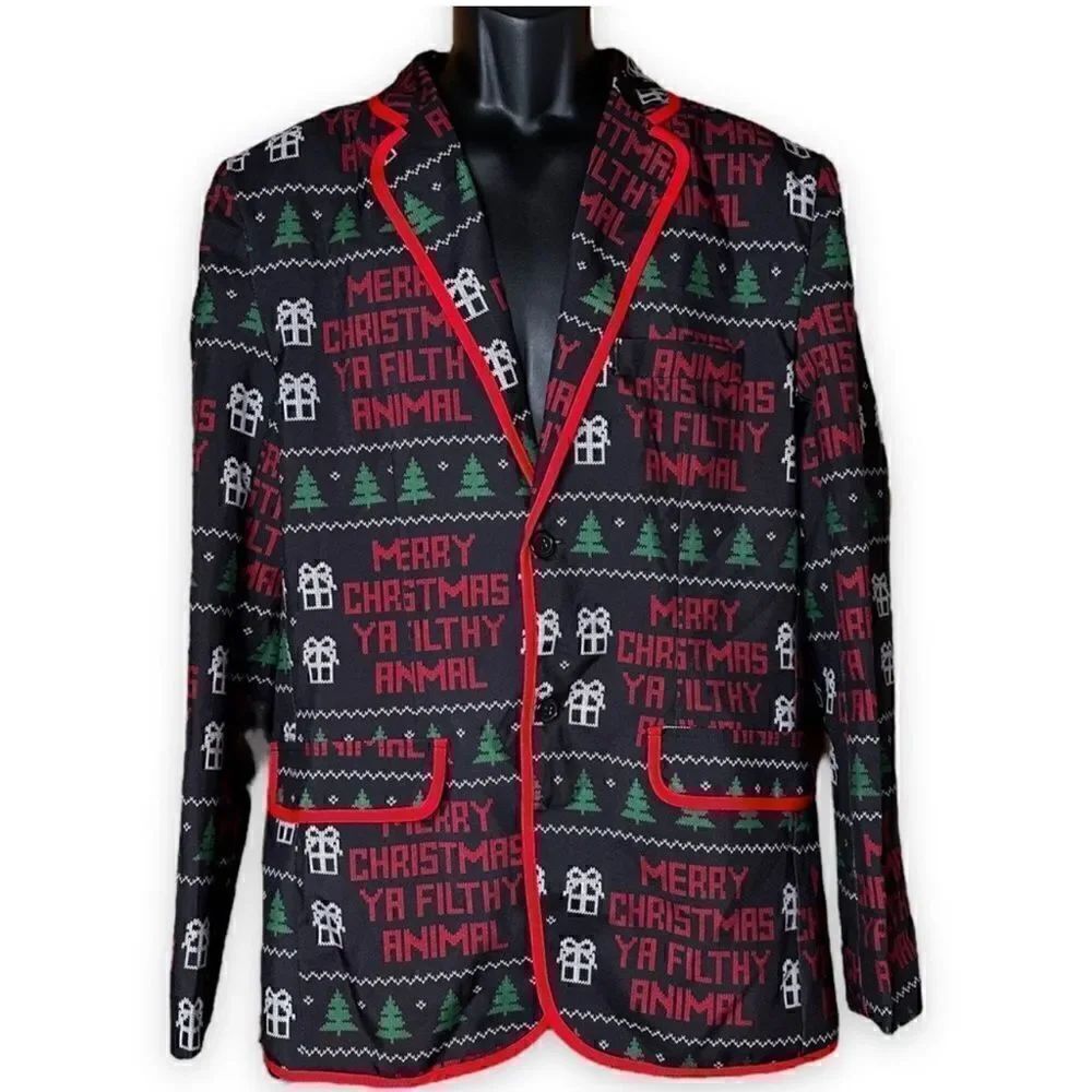 Holiday Blazer Merry Christmas Ya Filthy Animal “Home Alone” Men’s M 38-40